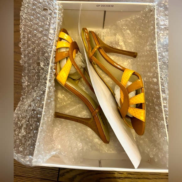Bakers Yellow and Tan Heeled Sandal - Picture 2 of 6